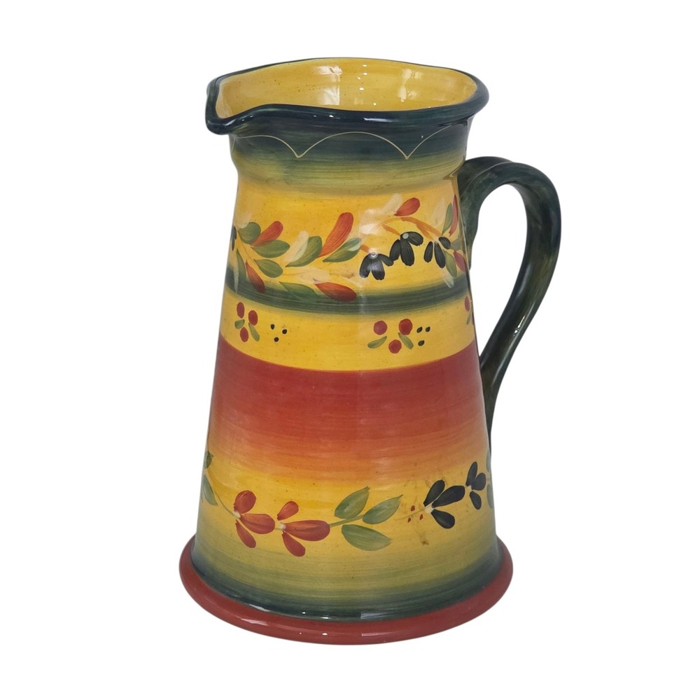 Tabletops Gallery La Province Hand Painted Hand Crafted Ceramic Pitcher 80oz - Picture 9 of 13